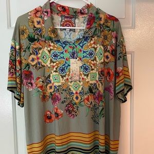 Johnny Was collar short sleeve shirt